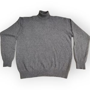 Vintage J.CREW 100% cashmere gray turtle neck sweater size XL